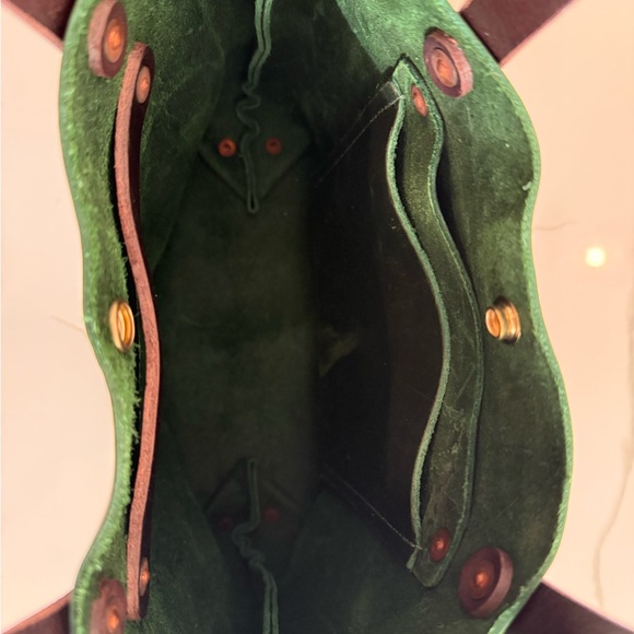 KMM & Co. handmade in USA mini leather tote-green cheaha - Picture 4 of 6